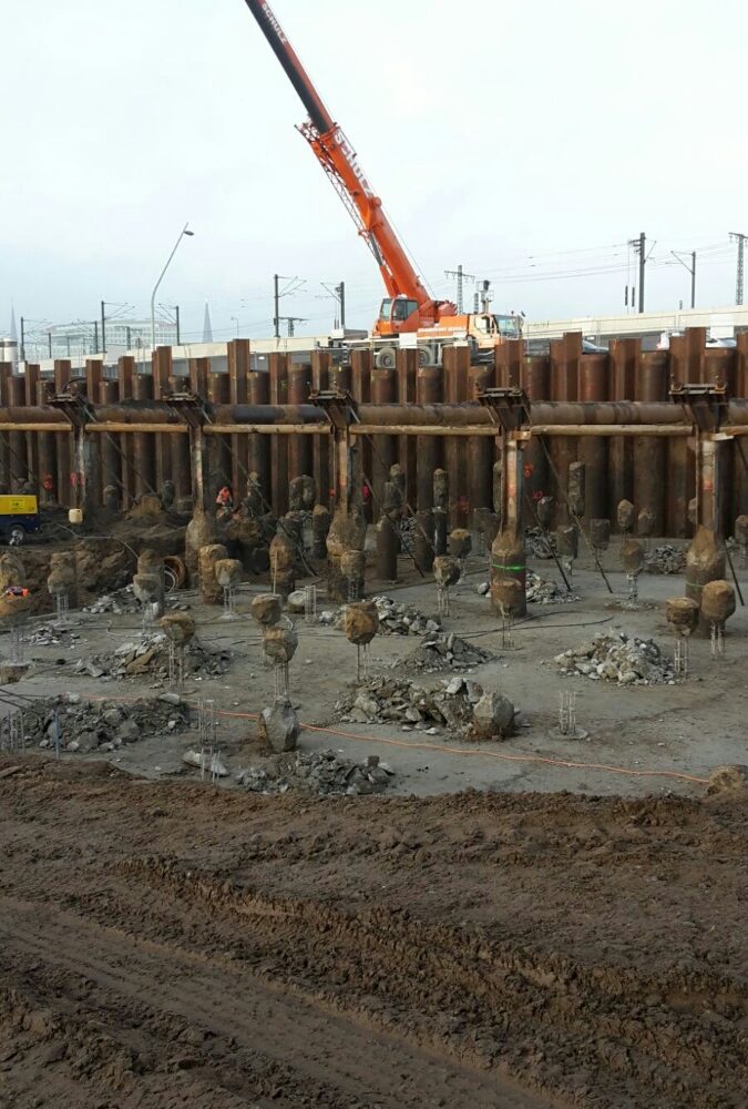 Combiwand en afstempeling Baakenhafen Duitsland