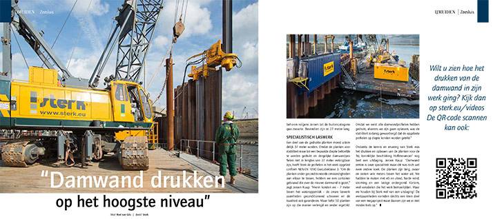 Damwand drukken op het hoogste niveau - Artikel Grond- Weg- & Waterbouw - IJmuiden Zeesluis